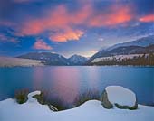 wallowa lake winter sunset